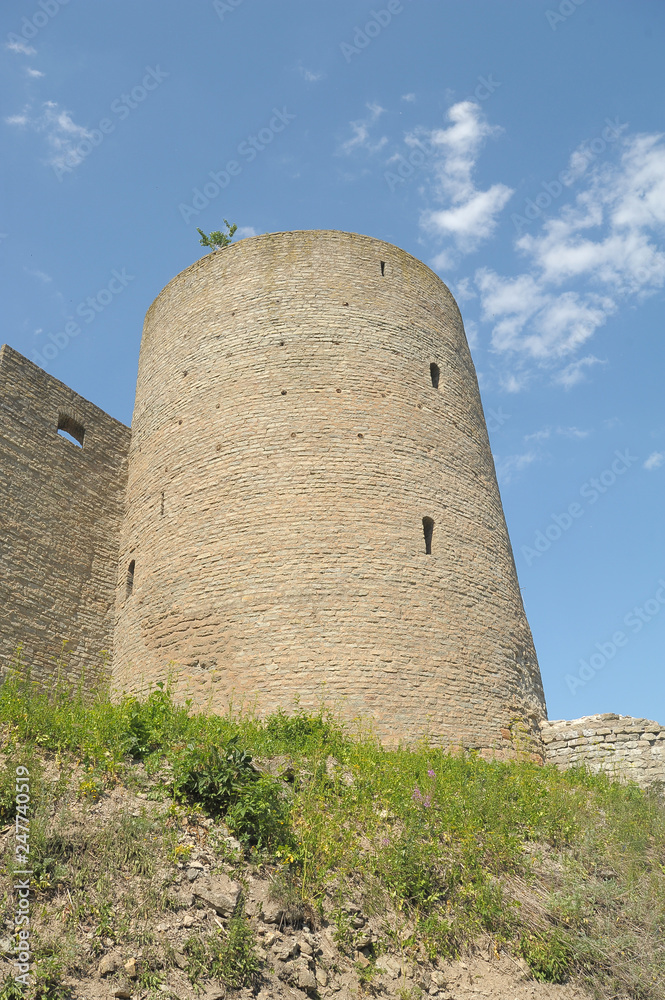 Ancient Russian fortress in Ivangorod.