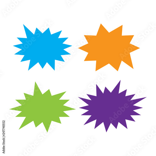 Starburst speech bubbles set. Bursting icon. Starburst isolated icons set