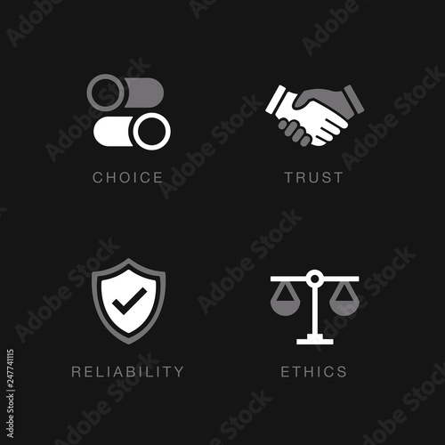 BUSINESS ETHICS ICON SET
