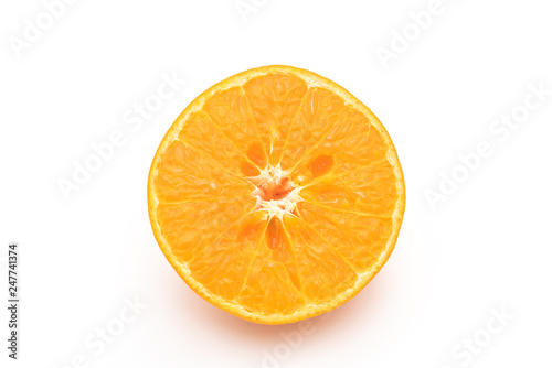 Fresh orange fruits on white background