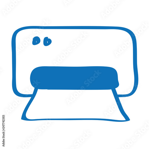 Handgezeichneter Drucker in dunkelblau