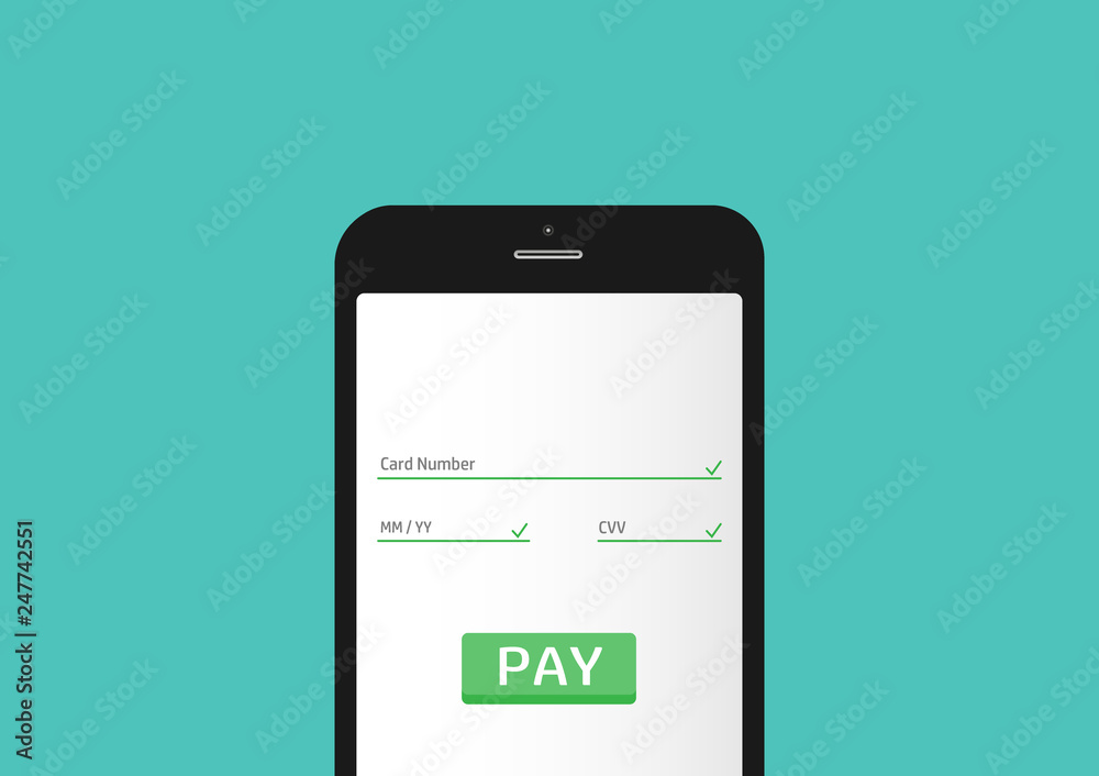 Mobile payment concept. flat vector illustration Mobile payment concept. flat vector illustration