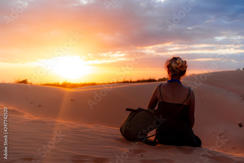 Fototapeta Naklejka Na Ścianę i Meble -  The red sand dunes in Mui ne, Vietnam is popular travel destination with long coastline