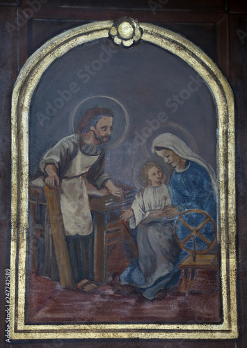 Holy Family, the altarpiece in the church of St. Aloysius in Travnik, Bosnia and Herzegovina 