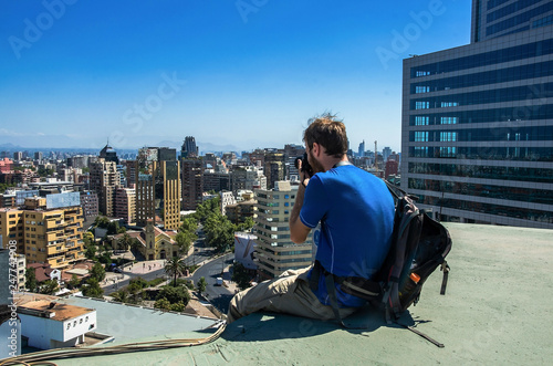 Modern cityscape of Santiago de Chile photo
