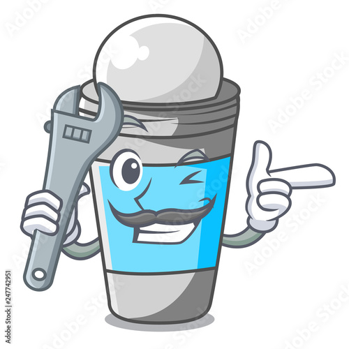 Mechanic roll on deodorant isolated with cartoon