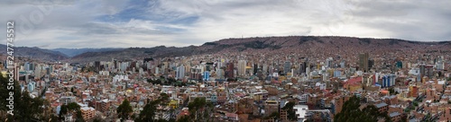 Panorama of City of La Paz Bolivia from Killi Killi Viewpoint