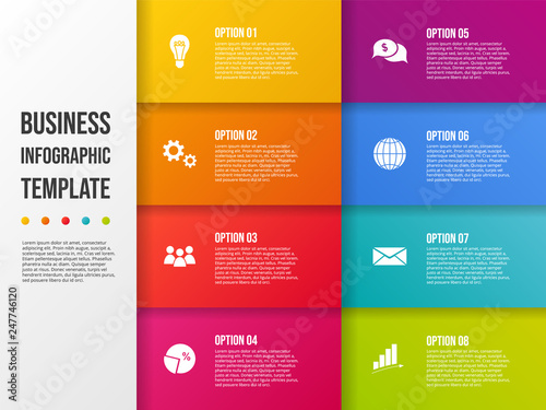 Business infograph with icons - concept of template. Vector