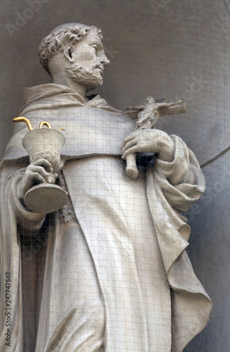 Saint Louis Bertrand on the facade of Dominican Church in Vienna, Austria