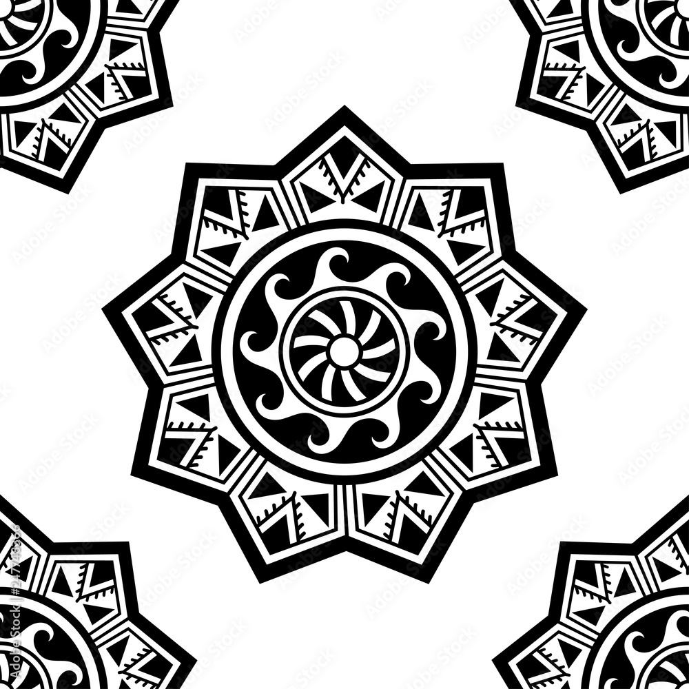 Seamless decorative ornament in ethnic oriental style. Circular pattern in form of mandala for Henna, Mehndi, tattoo, decoration. Seamless decorative ornament in ethnic oriental style. Circular pattern in form of mandala for Henna, Mehndi, tattoo, decoration.