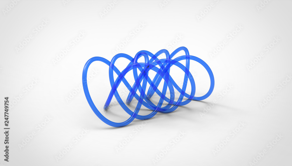 3D torus knot in gray background 3D torus knot in gray background