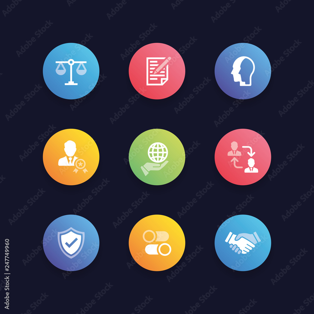 BUSINESS ETHICS ICON SET BUSINESS ETHICS ICON SET