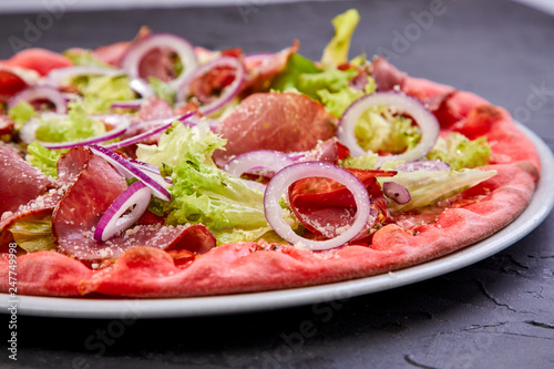 pizza with meat
