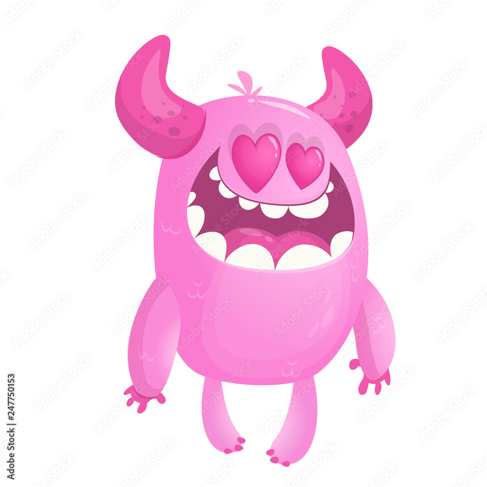 Fototapeta premium Cartoon monster in love