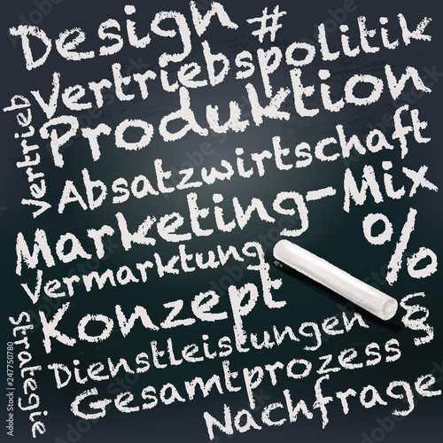 Tafel und Kreide Marketing-Mix