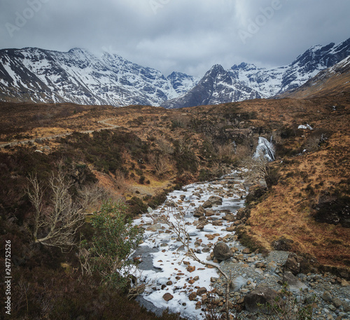 River Brittle and Fairy Pools in Isle of Skye, Highlands, Scotland.