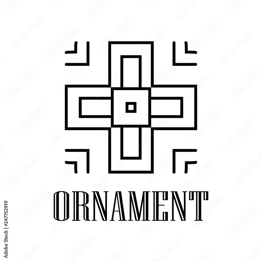 Geometric ornamental retro vintage deco art logo for design and decoration. Vintage retro ornamental art deco design. Retro art for beautiful design.