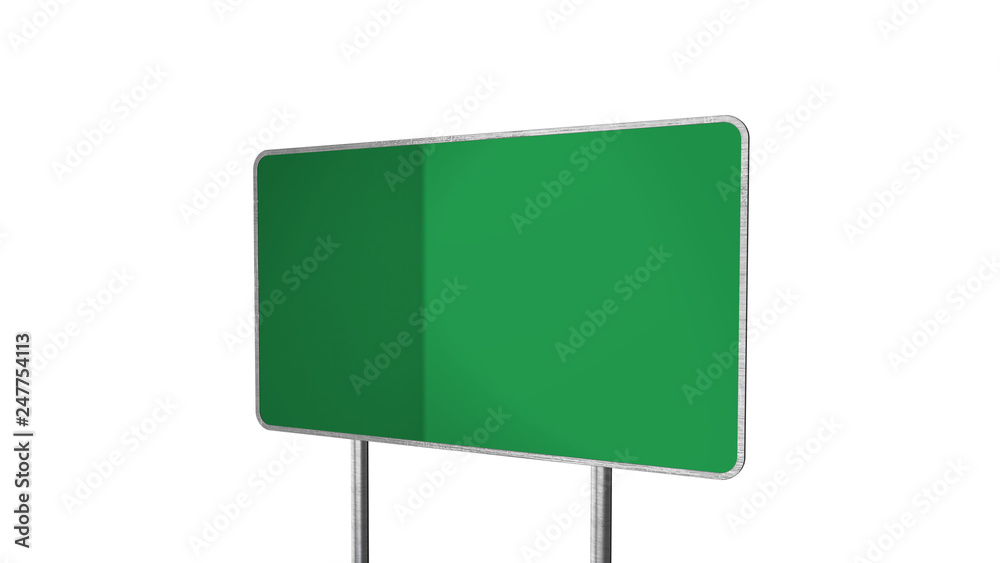 Road Sign in Green Color Isolated On White Background Road Sign in Green Color Isolated On White Background