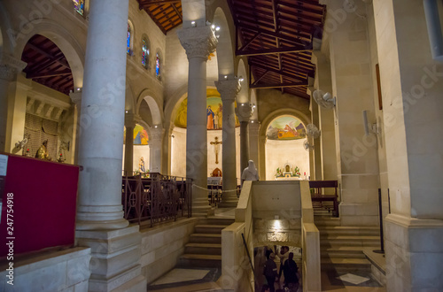 Nazareth, Israel - May 6, 2018 : St. Joseph church in Nazareth, Israel