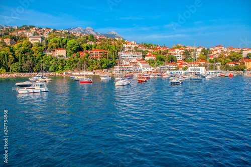 coastal view of Herceg Novi town in Montenegro