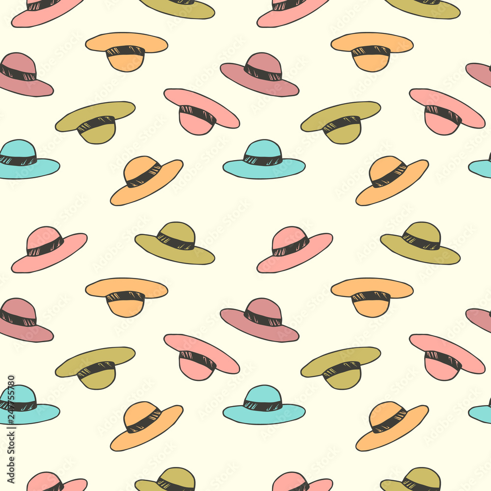 hat seamless pattern illustration vector hat seamless pattern illustration vector