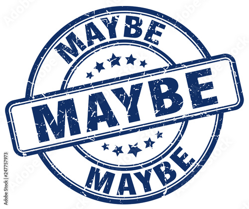 maybe blue grunge round vintage rubber stamp
