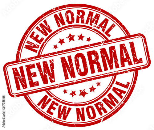 new normal red grunge stamp