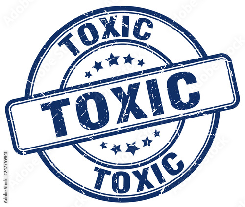toxic blue grunge round vintage rubber stamp