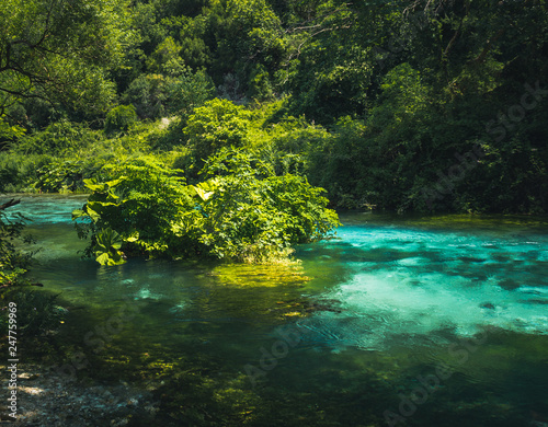 Blue Eye spring and river in Albania, Saranda area.