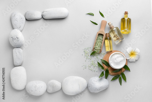 Spa composition with place for text on light background