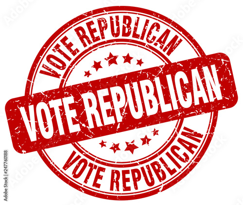 vote republican red grunge round vintage rubber stamp