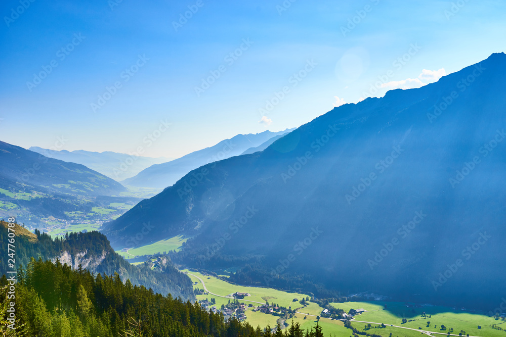Valley of Krimml in Austria, next to Krimmler Waterfalls