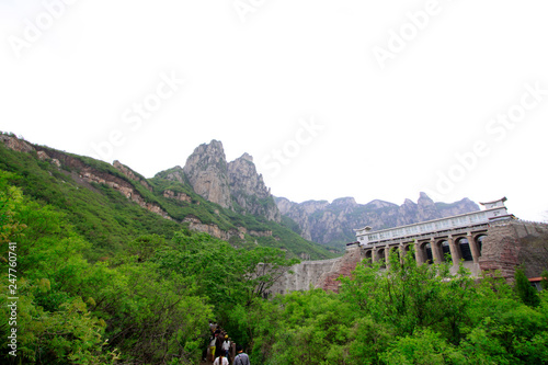 reservoir landscape in Yuntai mountain scenic spot, jiaozuo city, henan province, China. photo