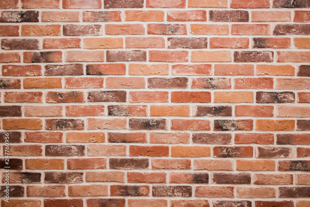 Beautiful red brick wall, colorful background, abstract texture Beautiful red brick wall, colorful background, abstract texture