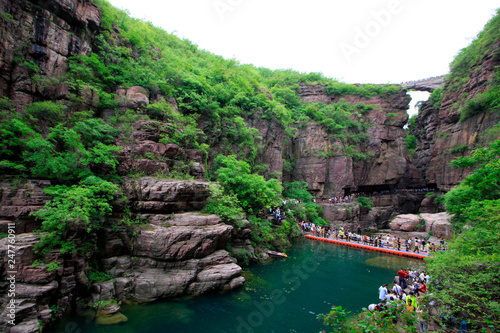 yuntai mountain scenic spot natural scenery  jiaozuo city  henan province  China.