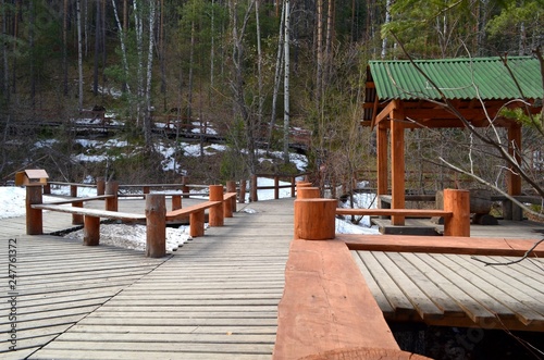 Equipped tourist facility in the taiga area