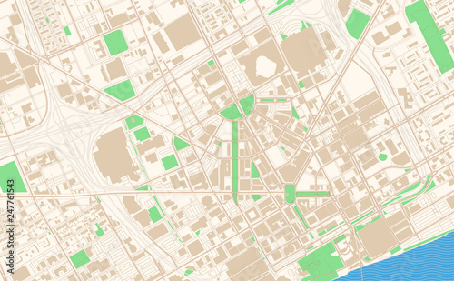 Detroit Michigan printable map excerpt