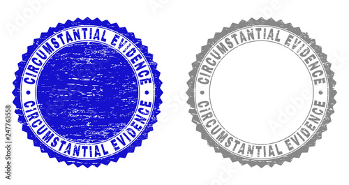 Photos Grunge CIRCUMSTANTIAL EVIDENCE stamp seals isolated on a white background