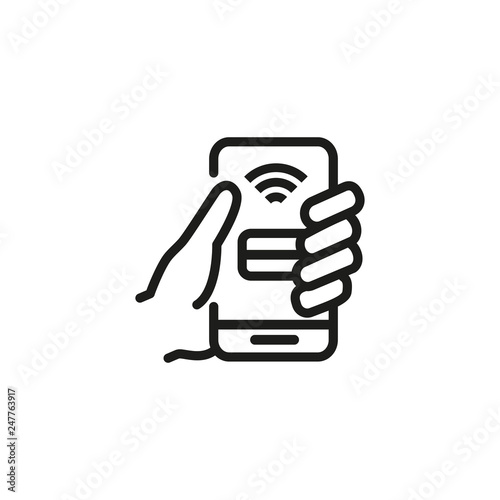 Virtual credit card line icon