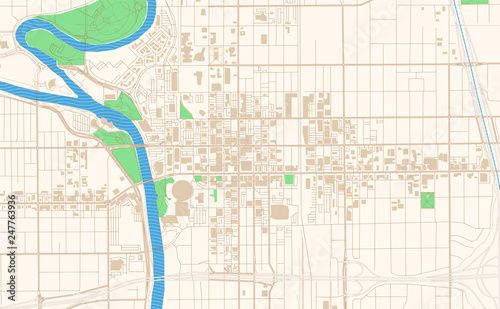 Wichita Kansas printable map excerpt photo