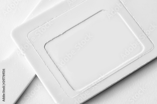Sim card on white background, closeup