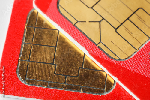 Sim cards, closeup photo