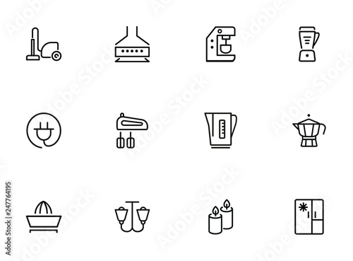 Household technics icons