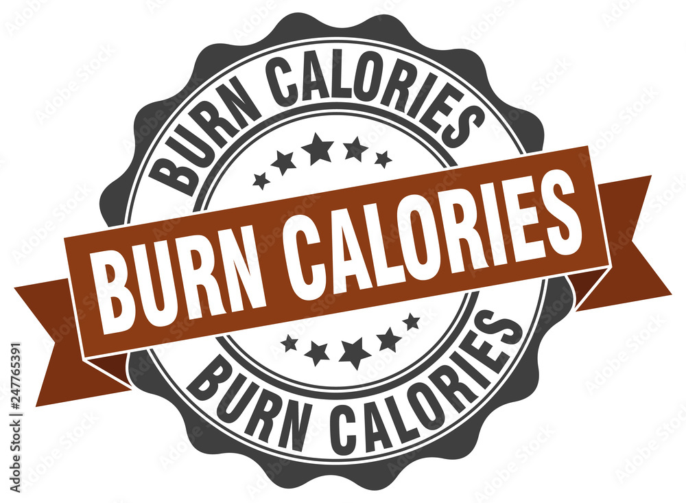burn calories stamp. sign. seal