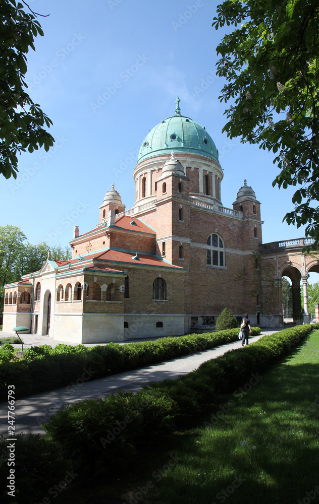 Church of Christ the King, Mirogoj graveyard in Zagreb - Croatia