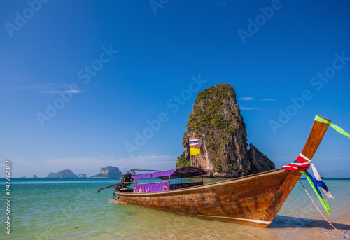 Ao Phra Nang Beach, Thailand - Thailand is famous for its golden sands and blue waters. Here in particular, one of the most stunning beaches, Ao Phra Nang Beach