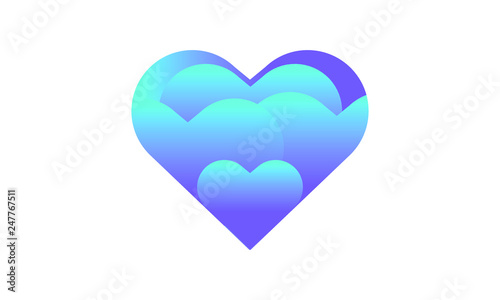 gradient style heart love vector icon