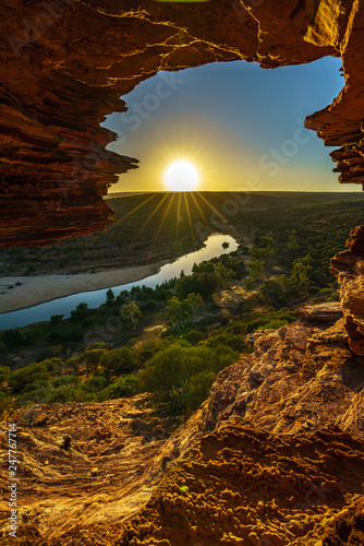 Obraz na płótnie sunrise at natures window in kalbarri national park, western australia 20 w salonie