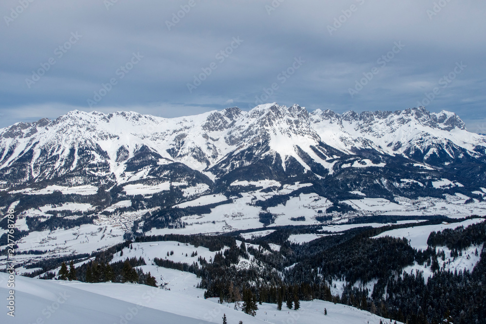 Panorama des wilden Kaiser in Österreich