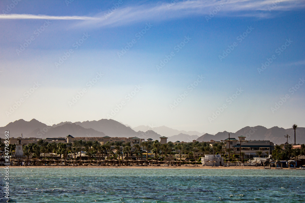 Holidays in Egypt. Summer vacation in Sharm El Sheikh. The Egyptian red sea.